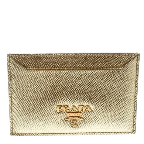 gold prada card holder